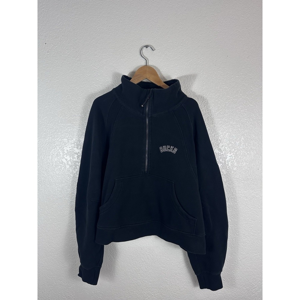 Lululemon Milwaukee Bucks Women's Black Half Zip Pullover Sweatshirt NBA